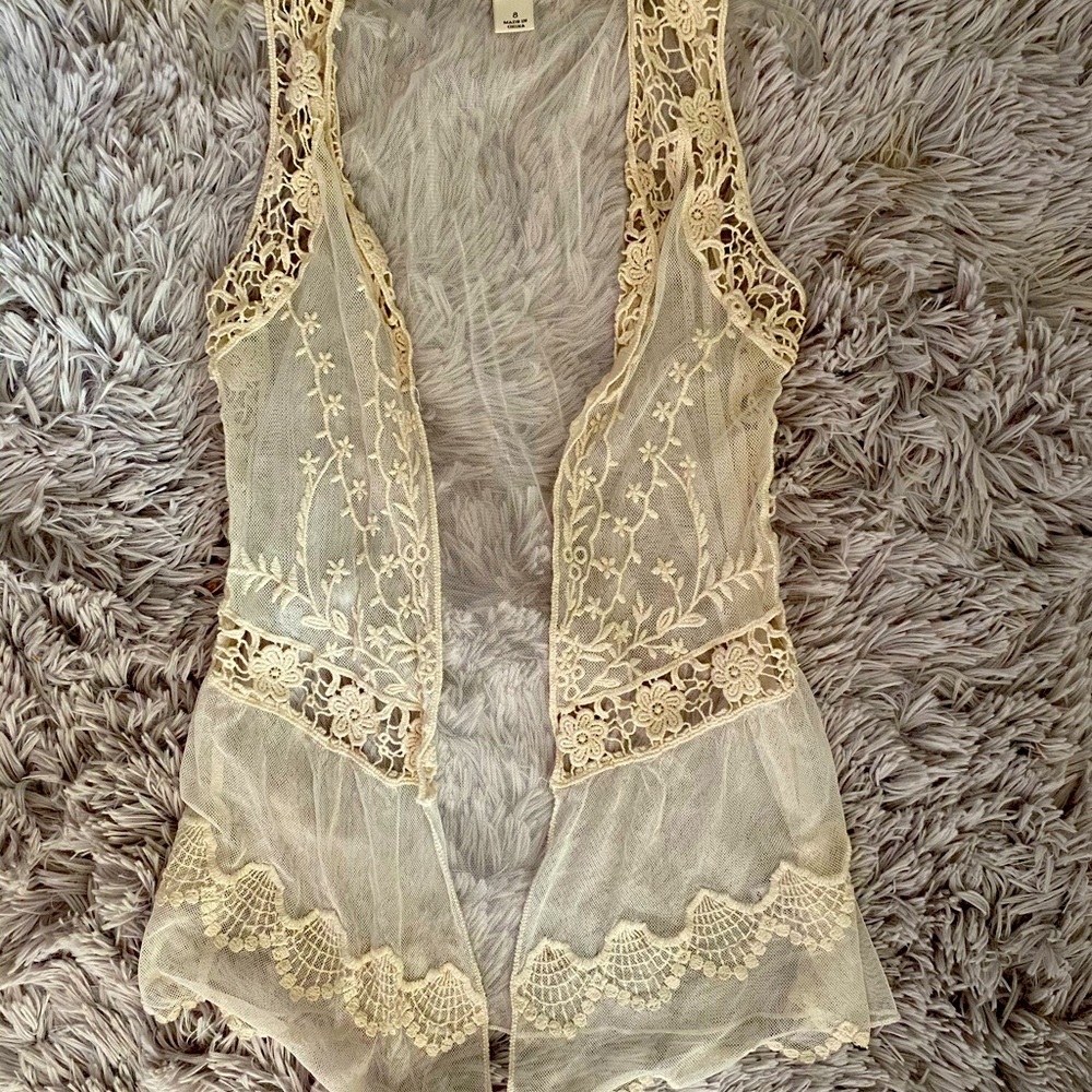 Tan Lace shirt